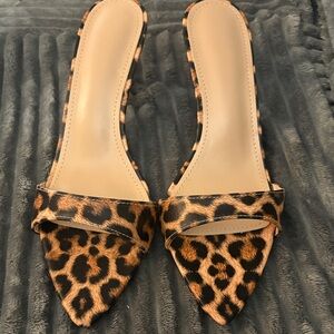 Leopard Print Women's Slide Sandals